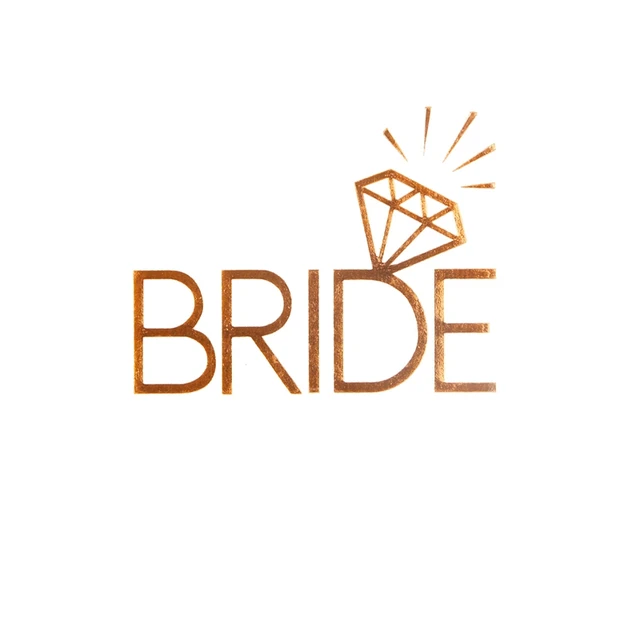 123 Party Gold Team Bride Temporary Tattoo Stickers Bachelorette