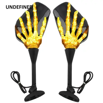 

For Handa CBR600RR CBR 600RR 2003-2012 Skull Hand Claw Mirror Motorcycle Turn Signal Light LED Rearview Mirrors Retroviseur Moto