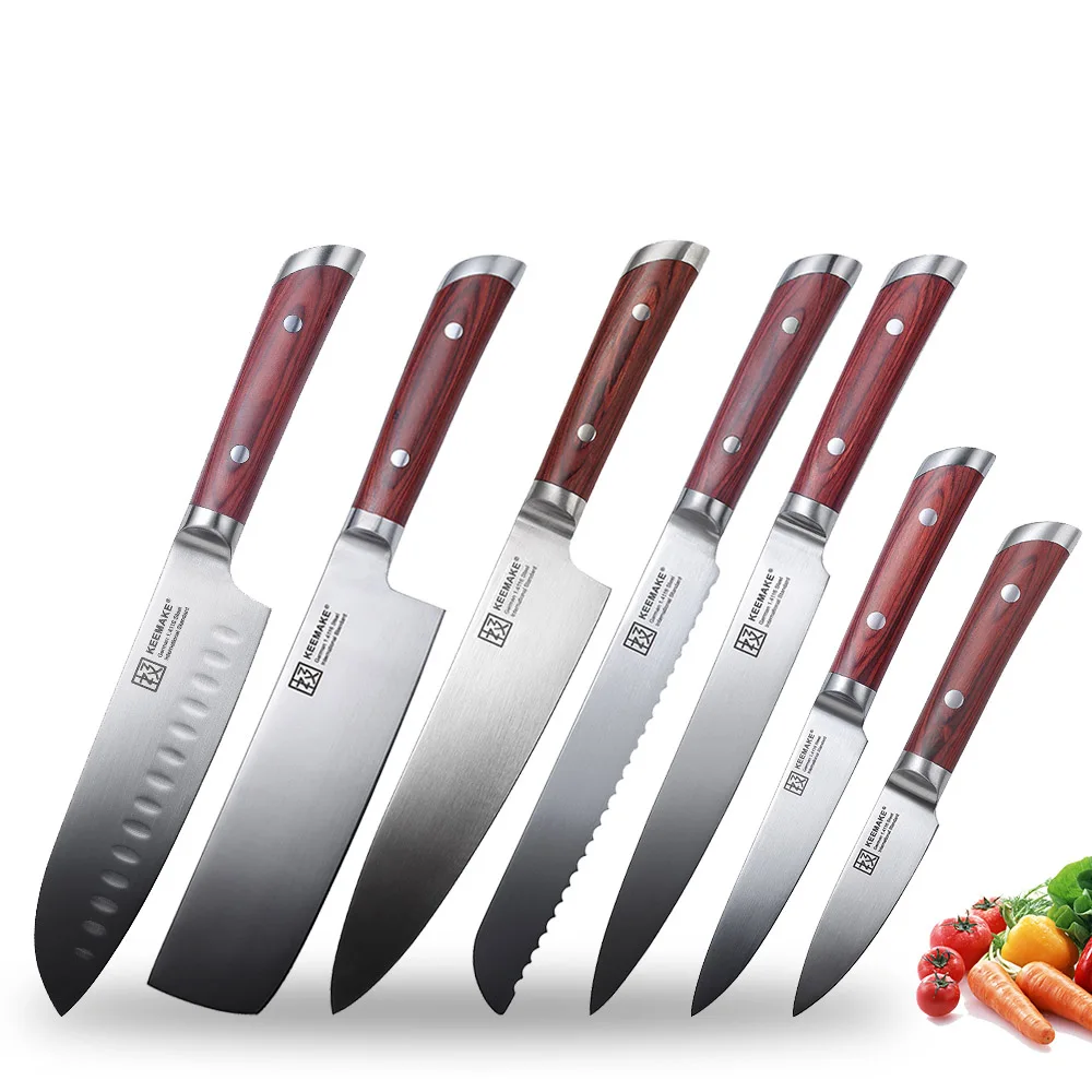 SUNNECKO Highend Kitchen Knives Set with Gift Box Chef's Utility Meat Bread Slicing Cleaver
