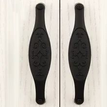 10PCS Black Zinc Alloy Door Handles European Antique Furniture Handle Drawer Cupboard Pulls Kitchen Cabinet Handles and Knobs