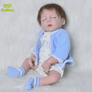 

Like Real bebes Reborn menino 23"57cm Full vinyl silicone reborn baby boy dolls toys for children gift boneca reborn