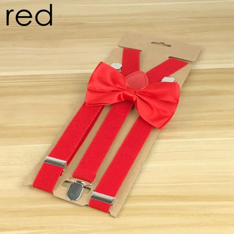 Yienws Bowtie Braces for Women Red Pink 3 Clip Pants Bow Tie Suspenders Female Wedding Party Bretels Dames 2.5*100cm YiA077