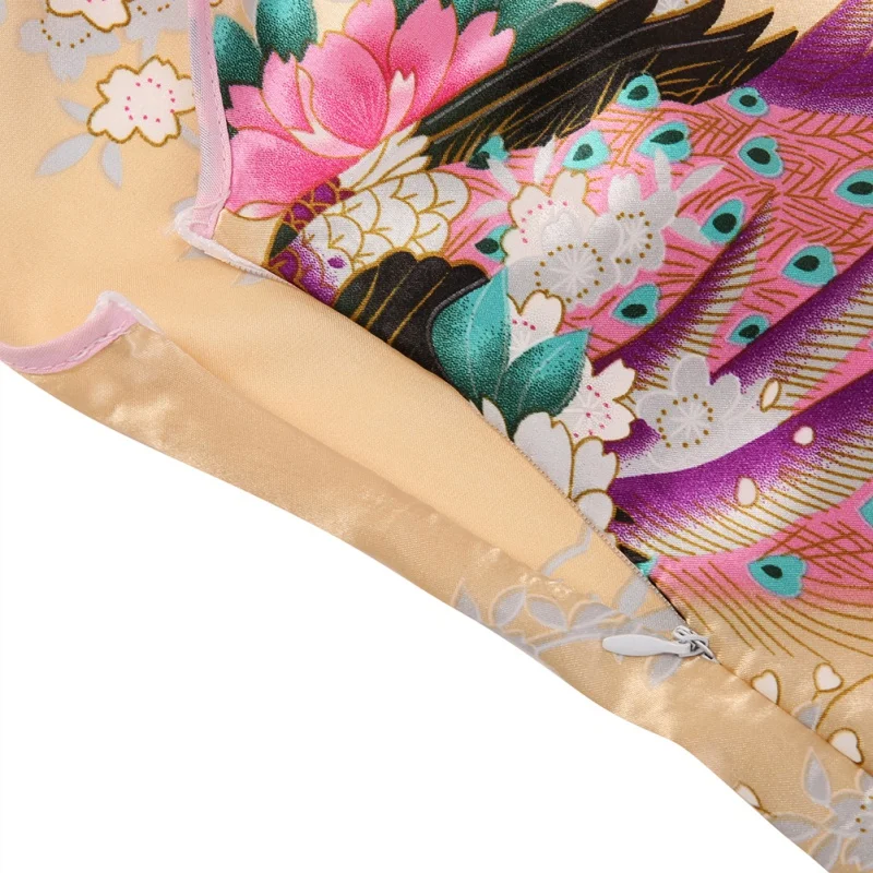 Детское платье для малышей; От 2 до 8 лет принцессы для девочек; свадебное китайское платье Ципао с цветочным принтом и павлином; платье Ципао из мягкой шелковой смеси; облегающие платья; одежда