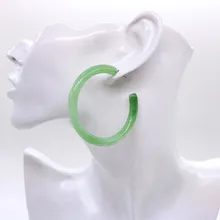 UJBOX разноцветные корейские акриловые женские серьги-кольца 55 мм летние пляжные Серьги Геометрические полукруглые серьги-кольца E494