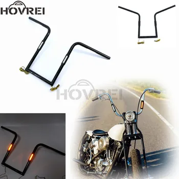 

Universal retro Motorcycle 1'' 25mm Drag Handle Bars 14inch 16inch Rise handlebar LED Turn Signal Light For Harley Honda Yamaha