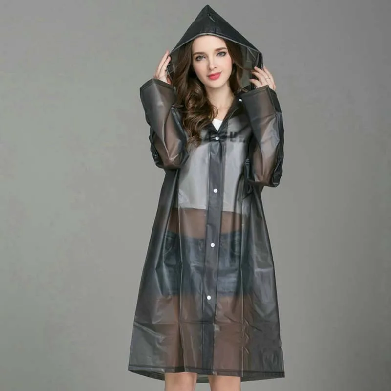 EVA водонепроницаемый женский плащ с капюшоном длинный дождевик дышащий Дождевик Пончо Открытый дождевик Леди плащ платье