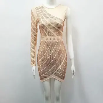 

Celebrity Fashion Dress Diamond Sexy Bodycon Mini Dress Red Carpet Dress Hot Sale High Quality