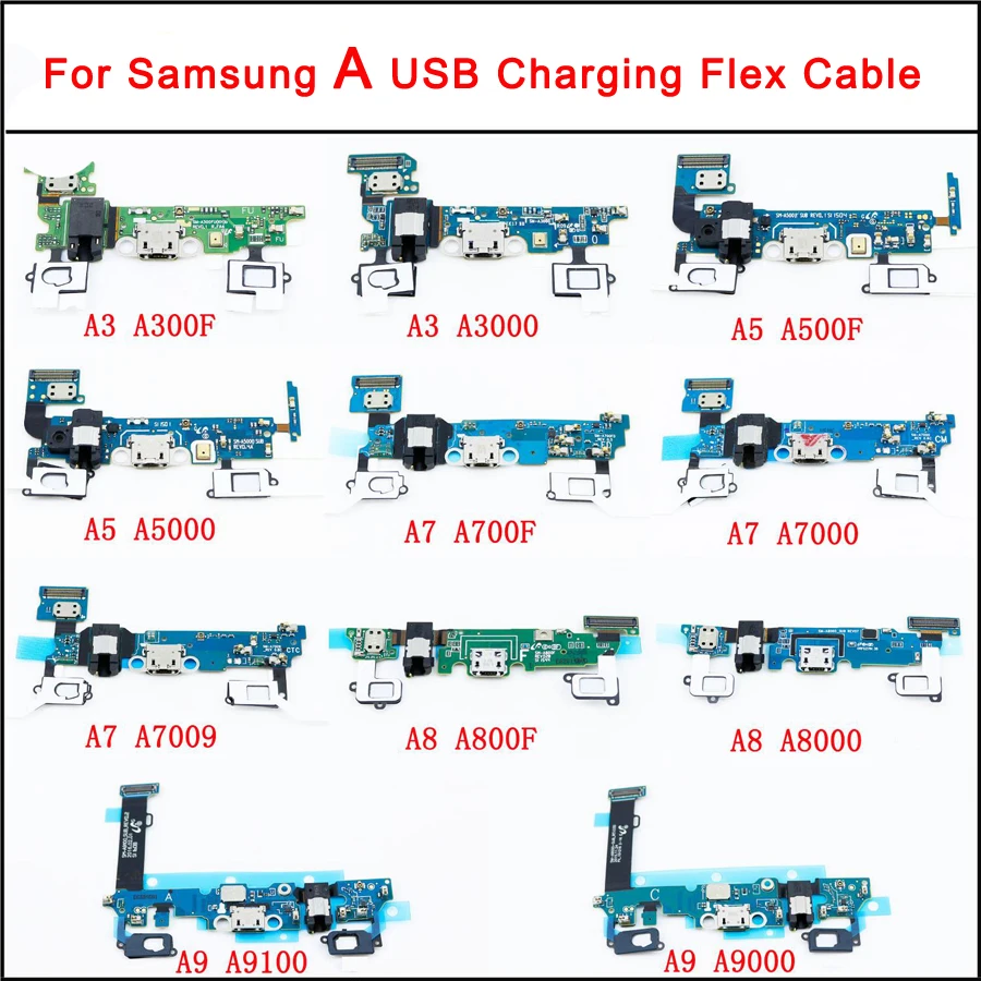 Микро-зарядка через usb Нижняя плата для Samsung Galaxy A3 A5 A7 A8 A9 док-станция шлейф разъема для наушников кабель A300F A500F A700F A910F