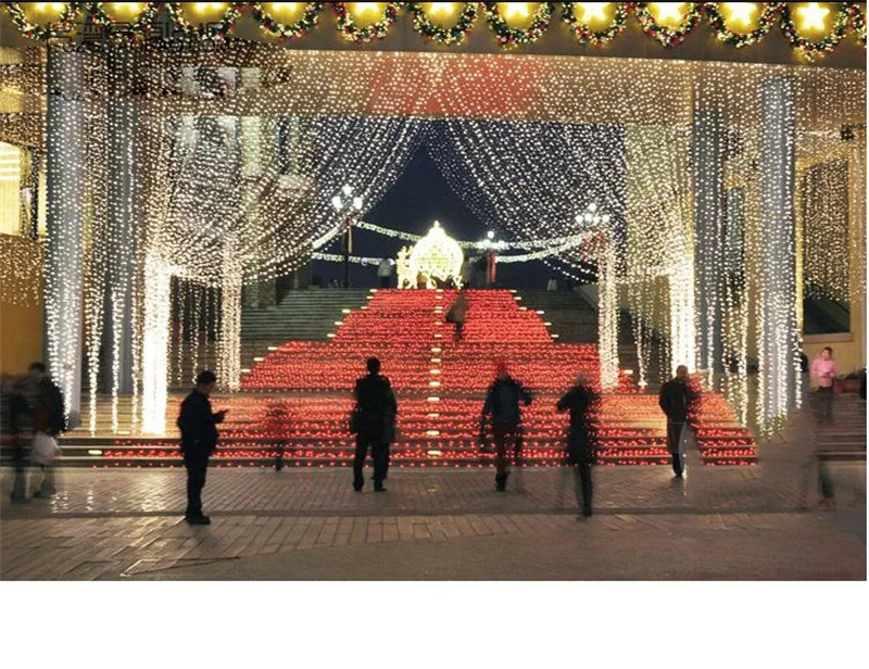 Luzes do Partido do Casamento Casamento do Jardim do Diodo Emissor de Cortina Guirlandas de Natal Seqüência de Luz Luzes de Decoração 3x3 m 300 Led Fada Cordas do Jardim do Diodo Decoração Led 36 Cheap Fios de LED