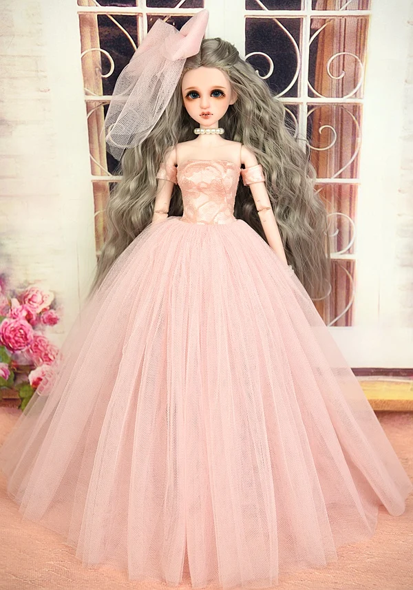 Платье+ вуаль/3 цвета, розовые и красные вечерние платья из вуали, вечернее платье, одежда, наряд, аксессуары для куклы 1/4 BJD SD Xinyi 45-50 см