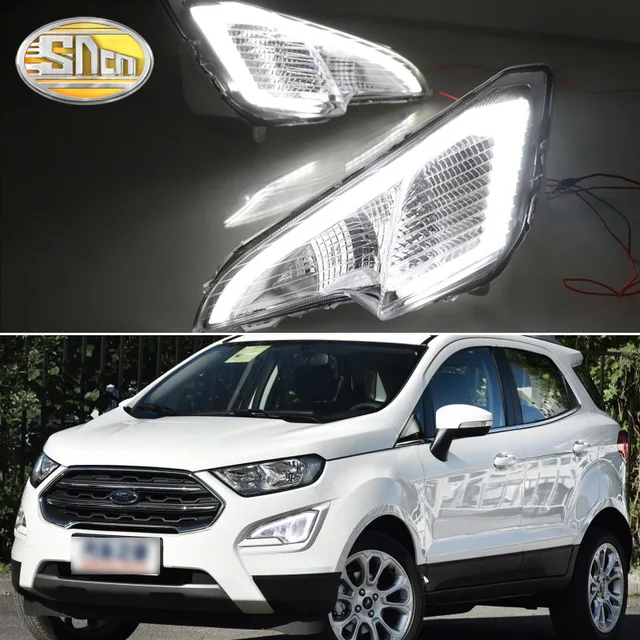 For Ford EcoSport 2018 2019 LED Daytime Running Lights With Yellow Turn