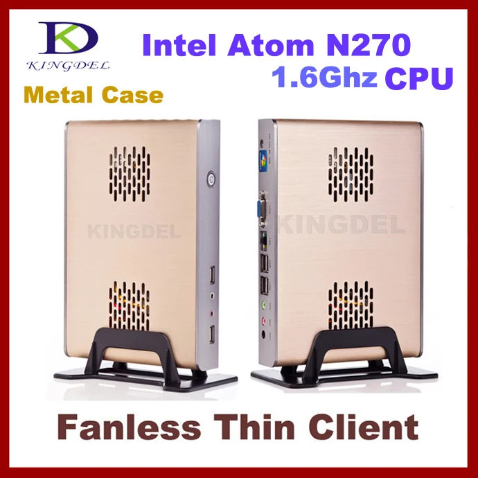  KINGDEL 32 Bit HTPC, Mini Desktop PC with Atom N270 1.6Ghz, 2GB RAM, 8GB SSD supported Window XPE 