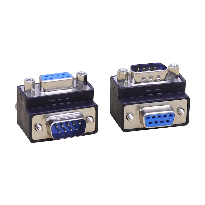 

RS232 Serial Connector DB9 90° Female Socket Male Plug Connector 9-Pin Copper RS232 COM Adapter With Plastic Housing DIY