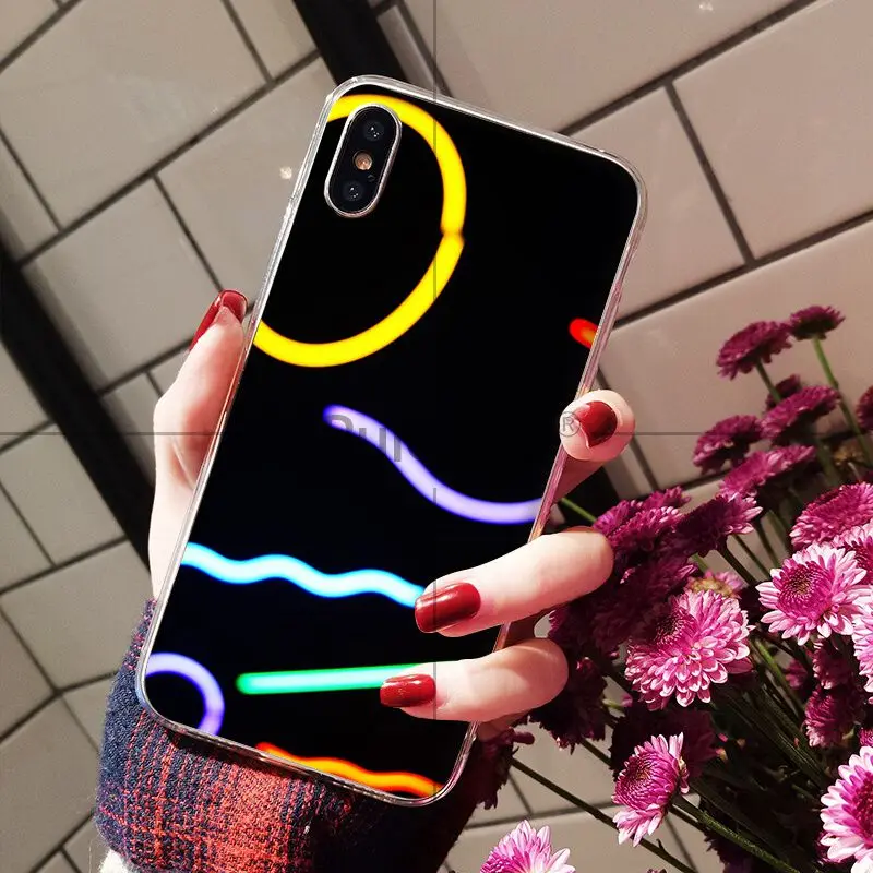 Black background fluorescent small pattern font neon