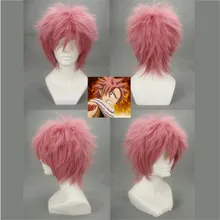 Аниме Сказочный хвост, парик для косплея, Etherious Natsu Dragneel, женский, мужской, розовый, пушистый, кудрявый, короткие волосы, парик для косплея, аксессуары для игр