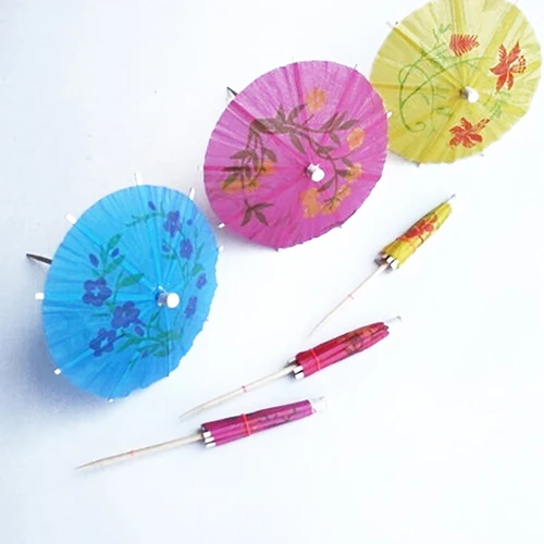 50 шт смешанные цвета мини-зонтики зонтик закуски Коктейльные Вечерние украшения