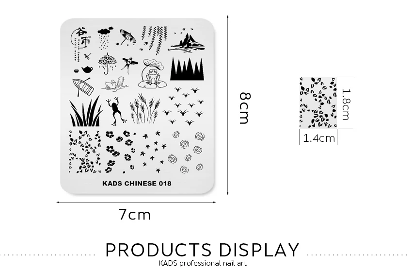 KADS китайская 018 пластина для штамповки ногтей Весенняя сцена изображения дизайн штамп для ногтей профессиональный маникюр трафарет Инструменты для печати