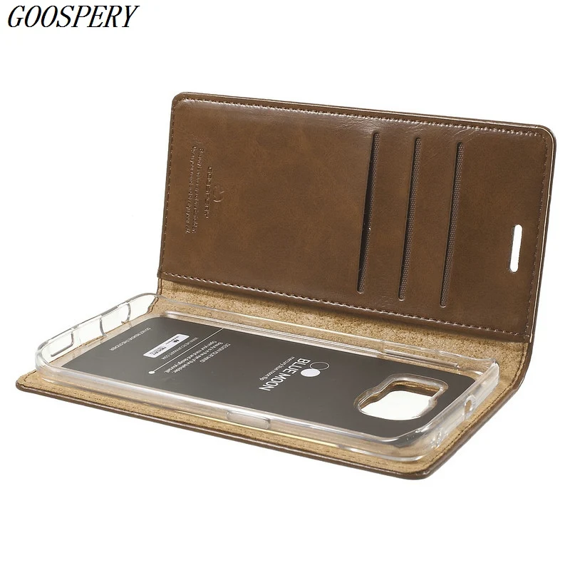Mercury Goospery Blue Moon Флип PU кожаный чехол телефона для Samsung Galaxy S6 край G925 G925F G925FQ G925A G9250 5.1