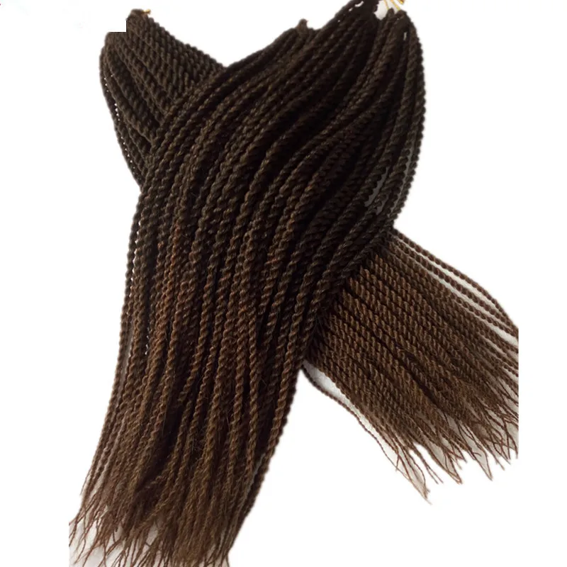 

18" 3pcs/Lot Pervado Hair Small Senegalese Twist Crochet Braids Hair 30strand/Pack Synthetic Pre-Twist Braiding Hair Extensions