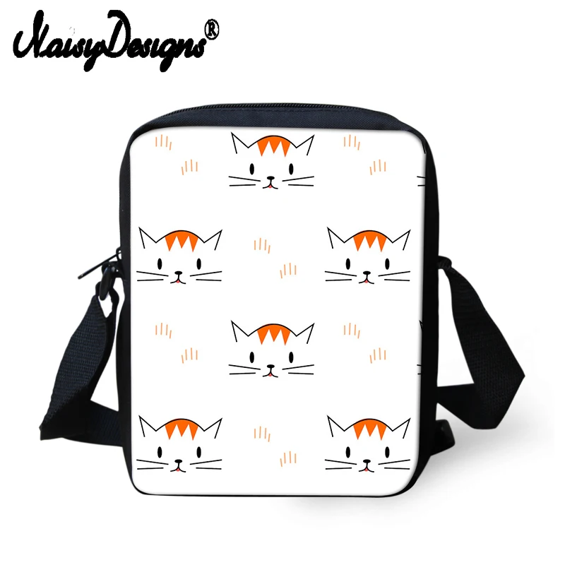 

Noisydesigns Cartoon Cat Print Mini Crossbody Bags For Girl Women School Hangbag Small Flap Mochila Mini Shoulder Messenger Bag