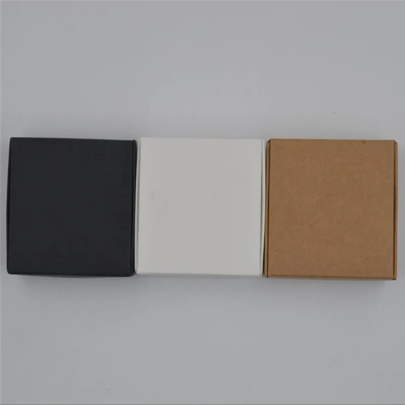 

30pcs black Mini Cardboard Box SIZE 5.5cmx5.5cmx2.5cm DIY Kraft Paper Box White handmade Soap Box Jewelry Packing Gift Box