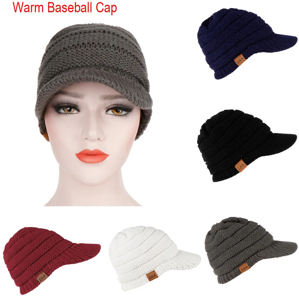 Adulto hombres sombrero de Crochet para invierno tejido para abrigo gorra de béisbol Unisex cálido y Bonnet Skullies Beanie suave, de punto Beanies NEW - AliExpress Accesorios la