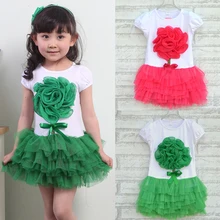 Baby Girls Stereoscopic Flower Party Tutu Dress One Piece Bowknot Costume