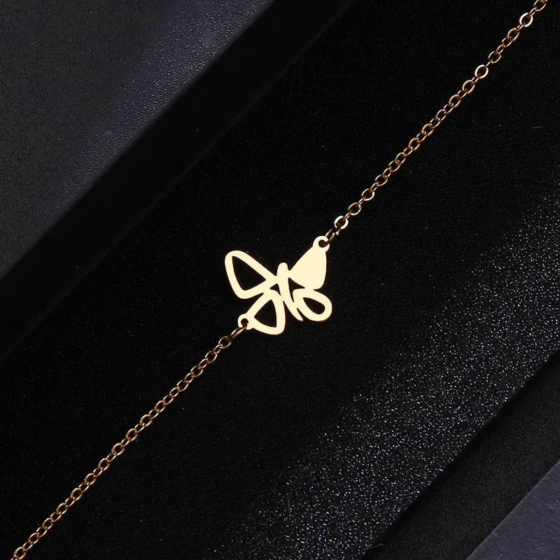 CACANA Stainless Steel Bracelet For Women Pretty Butterfly Gold And Silver Color Pulseira Feminina Lover's Engagement Jewelry