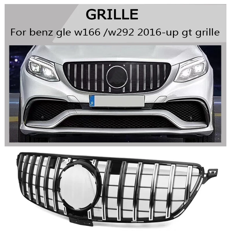 Buy W166 W292 Grille Black Silver Emblem Front Bumper Gt Gtr Grill For Benz W166 C292 Gle Gle Coupe 2016 2017 2018 Gt Style In The Online Store Auto Modification Store At