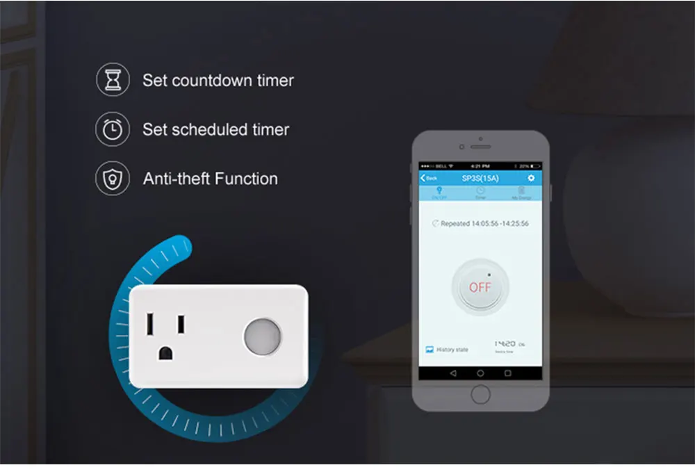 Broadlink SP3S SP3 3g/4G Wifi умная розетка таймер с монитором энергии приложение управление совместимый с Alexa Echo Google Home