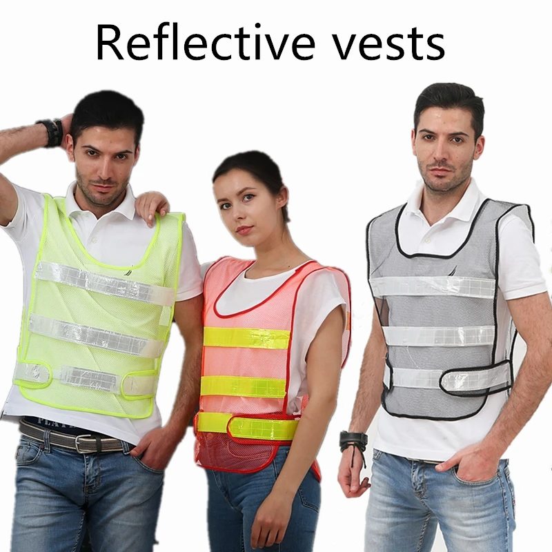 

High Visibility Reflective Safety Vest Construction Sanitation Reflective Clothing Traffic Warning Road Riding Cycling Clothes