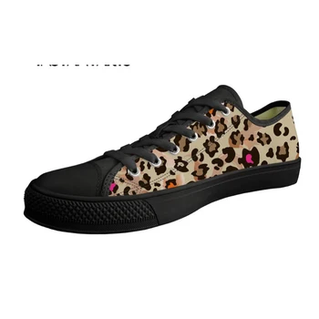 

Customized Fashion 3D Leopard Printed Vulcanized Shoes Men Lace Up Flat Spring/Autumn EVA Canvas Shoes for Man Teen Boys Male