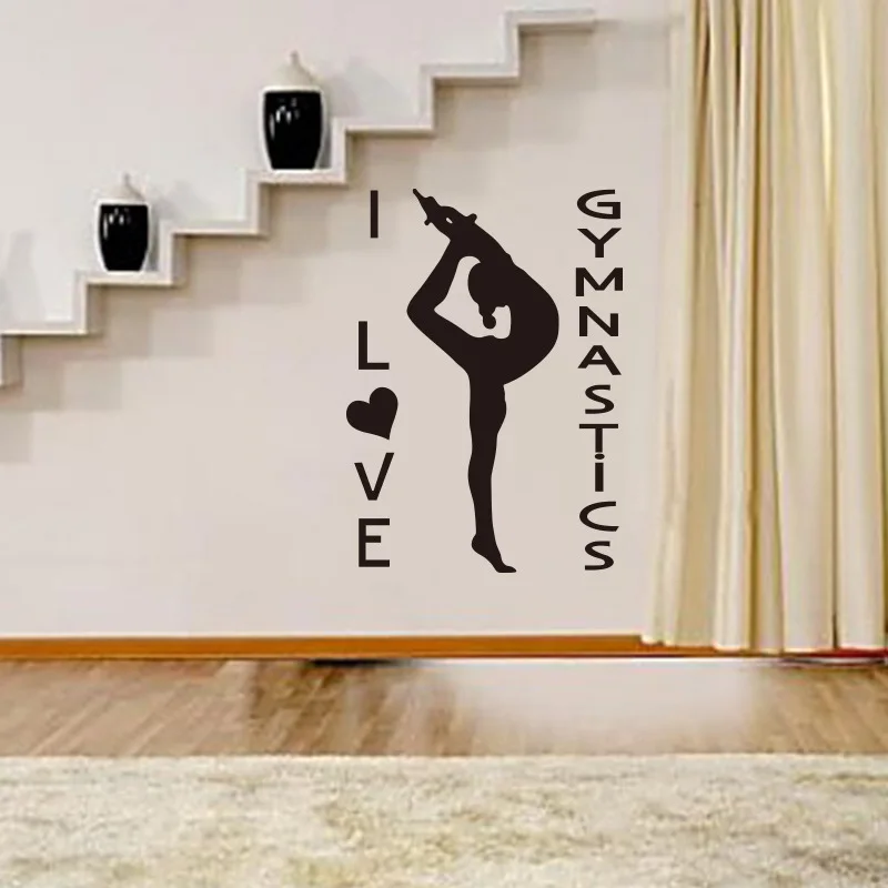 Домашний Йога Настенный декор художественное украшение I love Yoga гимнастическая Наклейка на стену