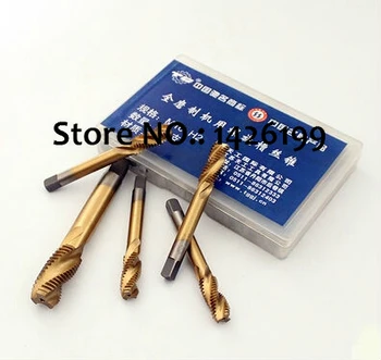 

Free shipping 10PCS M8*1.25 yellow coated high speed steel machine taps spiral groove machine tap ,Spiral Thread Tap