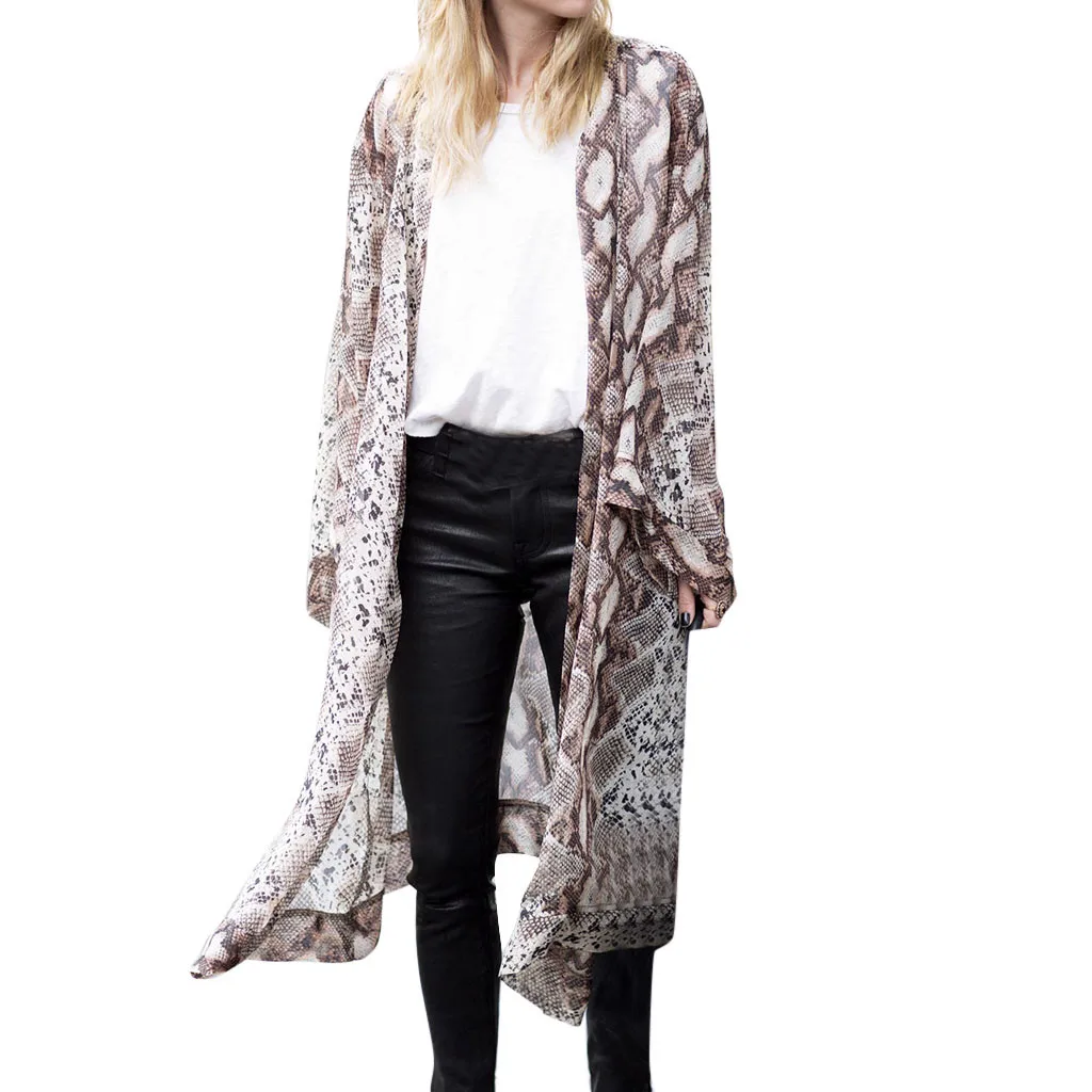 

Womens Sheer Chiffon Beach Kimono Long Cardigan Blouse Shawl Loose Tops Outwear blusas mujer de moda 2019 #20