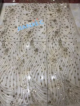 

special CiCi-1216110 hand print glued glitter lace fabric on sale mesh embroidery lace with sequins for evening dress
