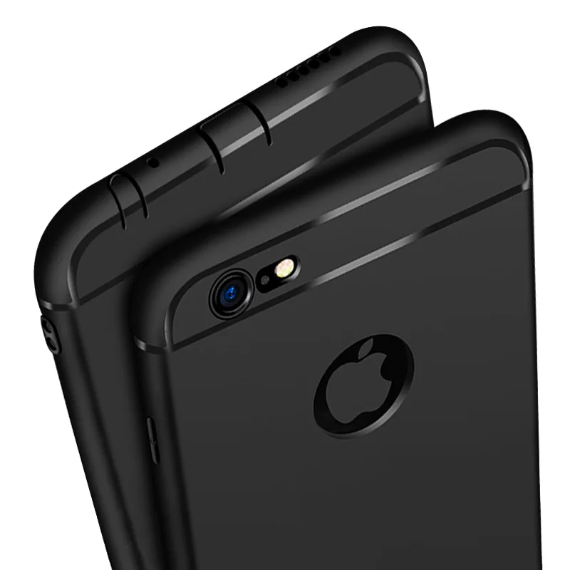 Ultra Slim Silicone Case for iphone 7 6 6s 8 X Cover Coque Candy Colors Black Shell Soft TPU Matte Phone Case for iphone7 8 plus