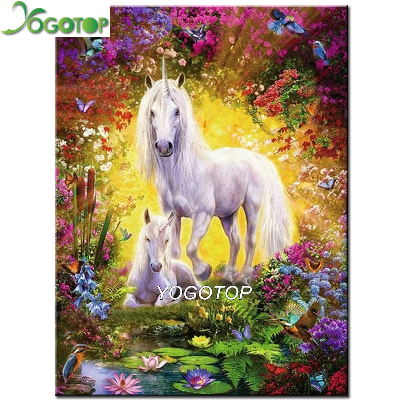 

YOGOTOP DIY 5D Diamond Painting "unicorn Loves"Crafts Hummingbird butterfly Full Square/Round Mosaic Embroidery Decoration YY730
