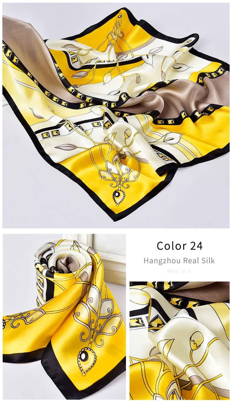 Натуральный шелковый платок для женщин в горошек Шелковый квадратный шарф платок тонкий китайский чистый Шелковый платок 65x65 см