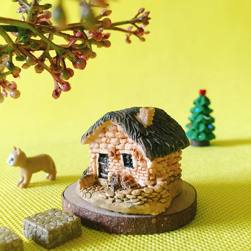 

*^*New arrival*^*/miniatures cottage/tiny house/shabby /cute/ fairy garden/gnome/moss terrarium home decor/crafts/H037/toy/model