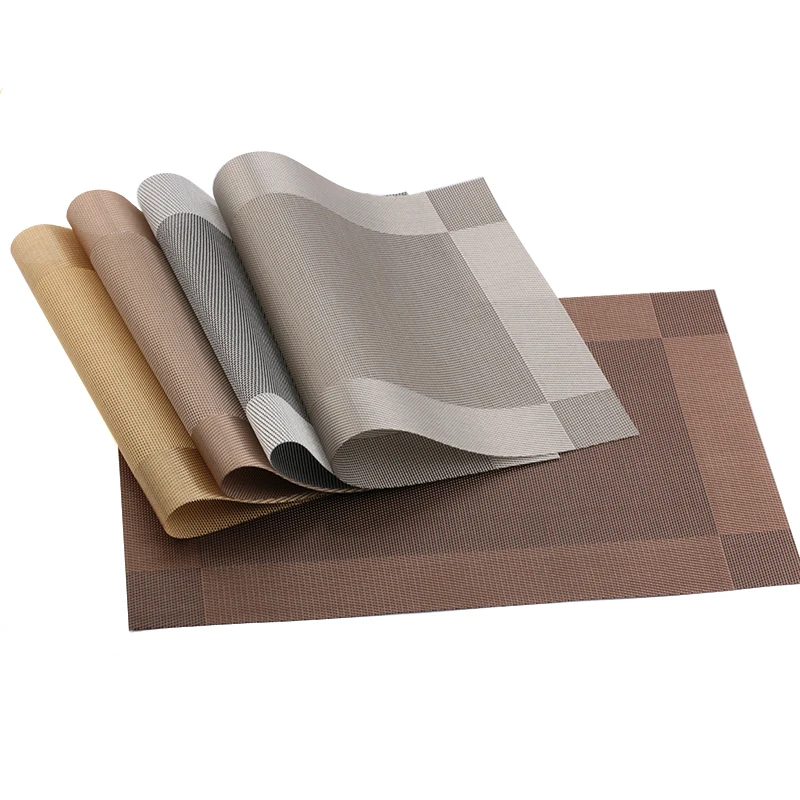 

4Pcs/set Placemat Fashion Pvc Dining Table Mat disc pads bowl pad coasters waterproof table pad slip-resistant pad Table Mats
