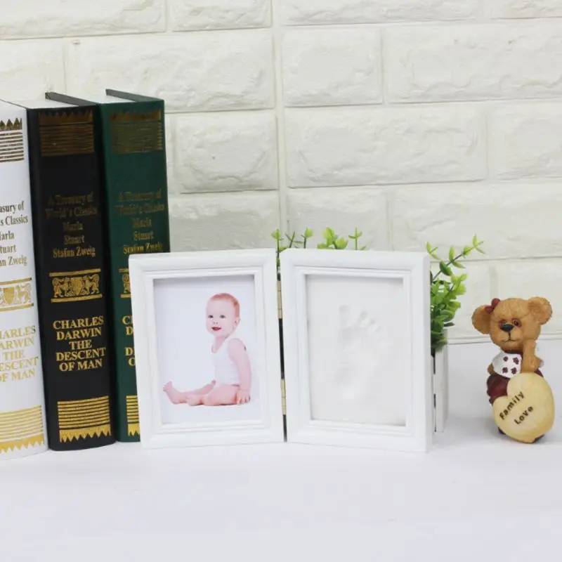 DIY детские руки ноги печати фотографии дисплей деревянная фоторамка сувениры память дети растет памяти