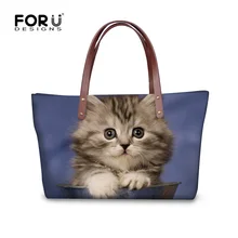 FORUDESIGNS/ модные женские сумки, вместительные сумки, женские сумки милый, с кошками, животными, женская сумка через плечо, женская сумка-мессенджер
