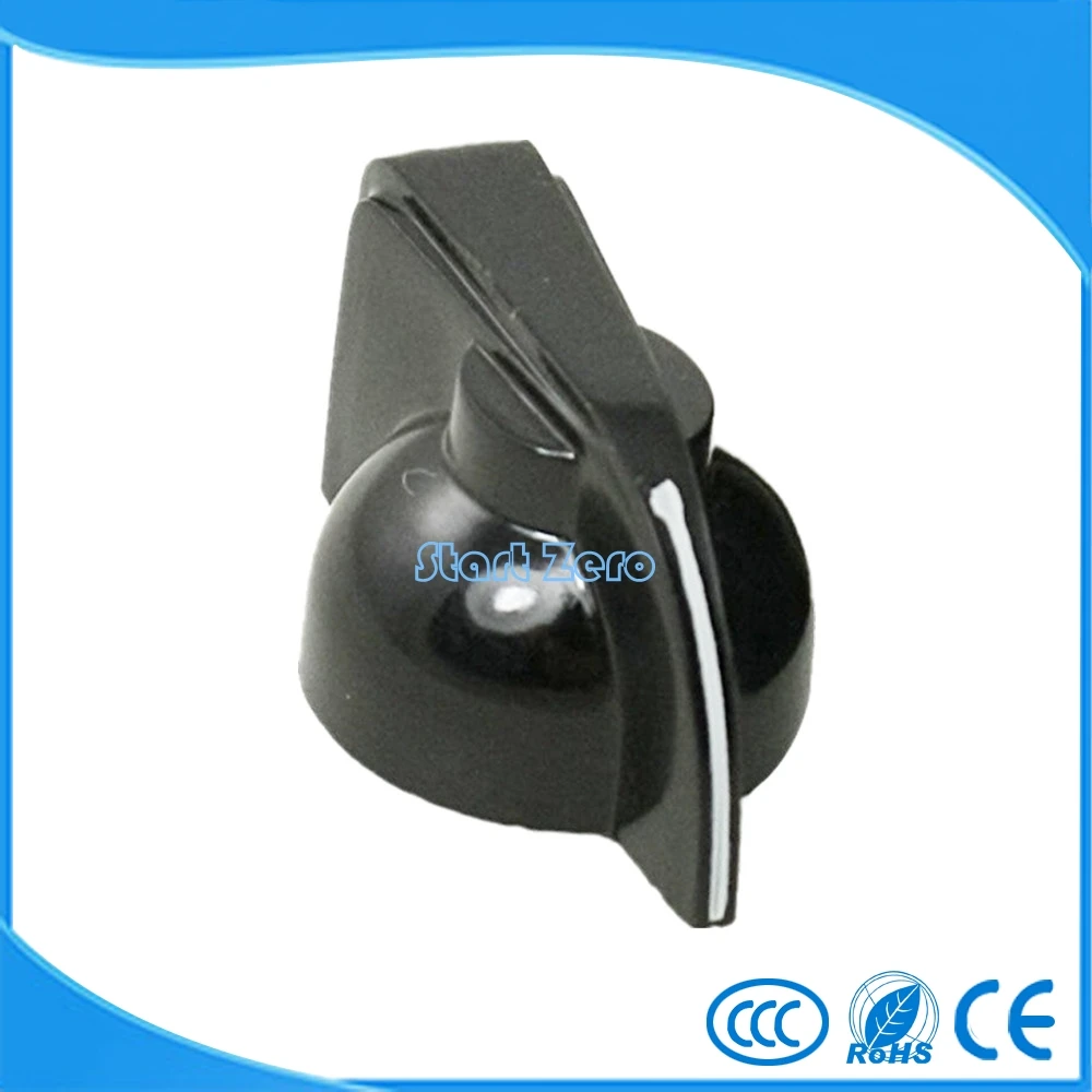 

6mm Shaft Hole Dia Potentiometer Pot Pointer Knobs Cap 10 Pcs