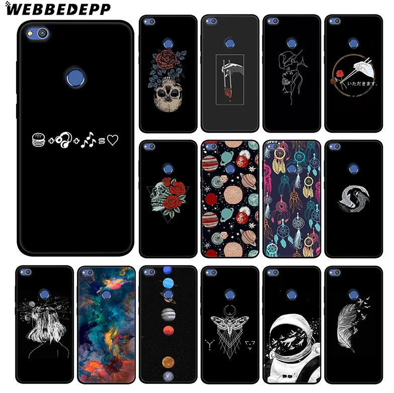 WEBBEDEPP Move Space Skull Girl Мягкий силиконовый чехол для Huawei Honor Mate 20 10 8X 8C 8 6A 7A 7X 7C Lite Pro TPU |