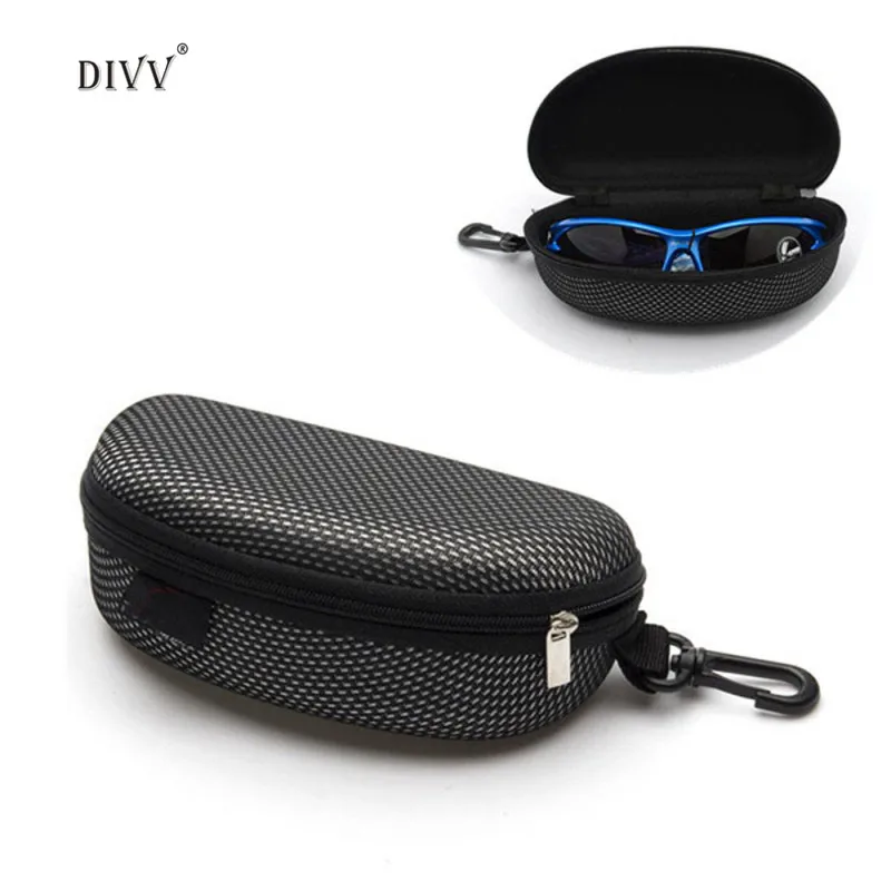 DIVV портативные очки на молнии, солнцезащитные очки, коробка, черная большая емкость, Жесткий Чехол для очков, защита, 1 шт