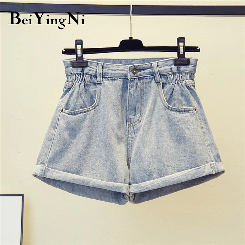 Beiyingni High Waist Denim Shorts Woman 