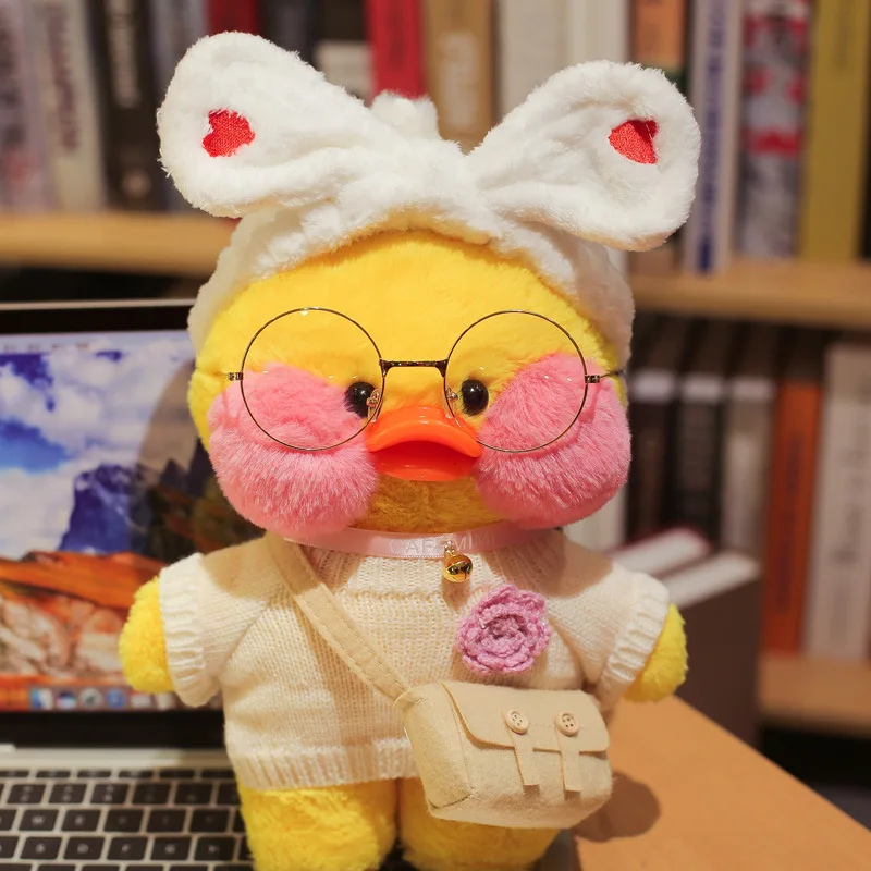 30 см Kawaii LaLafanfan кафе утка плюшевая игрушка милые животные желтая мягкая кукла