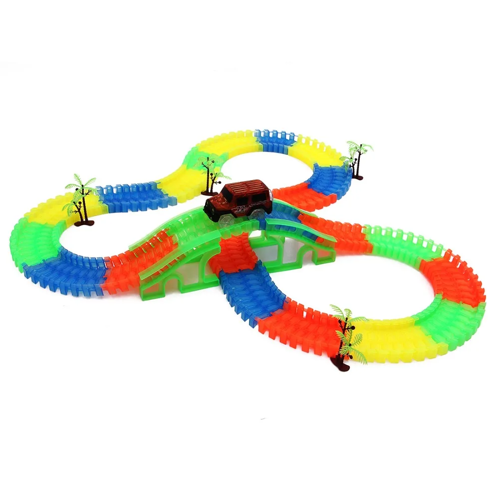 Shineheng-Glowing-Race-Track-Bend-FlexIble-Flash-In-The-Dark-Assembly-Toy-Plastic-CrossingTunnelArch-Bridge-3