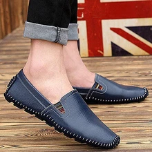 Men’s Comfortable Cool Faux Leather Fashion Slip-On Flat casual shoes